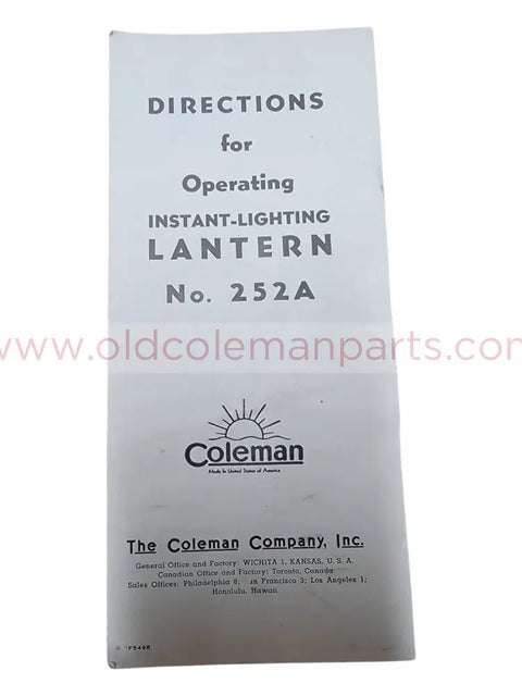 252A Operating Directions - E1561