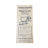 Used Original Coleman Model 4 Iron Instructions - E1673