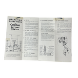 Used Original Coleman Model 522 Battery Heater Instructions - E1323