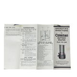Used Original Coleman Model 522 Battery Heater Instructions - E1323