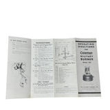 Used Original Coleman Model 521 Military Burner Instructions - E1305