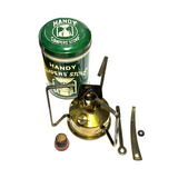 Complete Used HANDY Campers’ Brass Stove with Original Tin