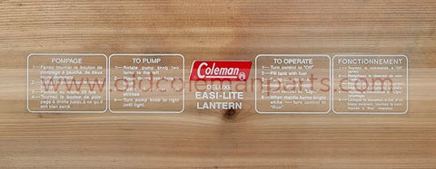 Decal - Fits 321A & 621A Lanterns