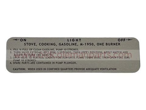 Decal M1950, Coleman Made in 1951 Silver - D102