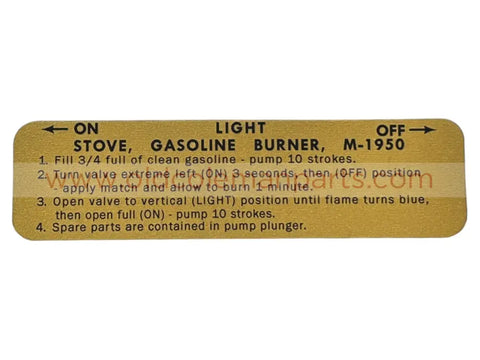 Decal M1950, Coleman Made in 1966 - D100