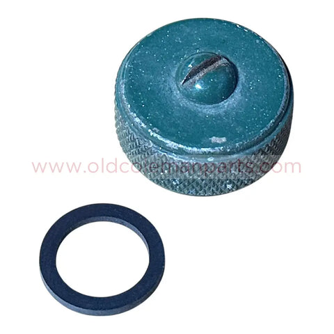 Filler Cap, 3 Piece Steel, Green, Used - E1044