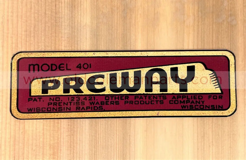 Preway 401 Decal - D84