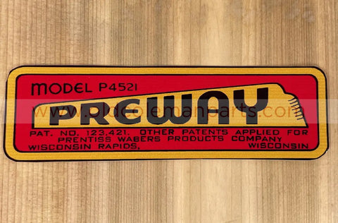 Preway P4521 Decal - D87