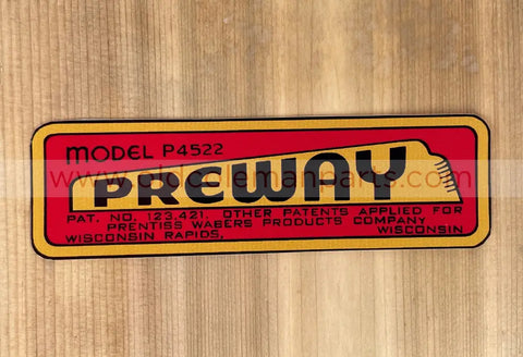 Preway P4522 Decal - D85