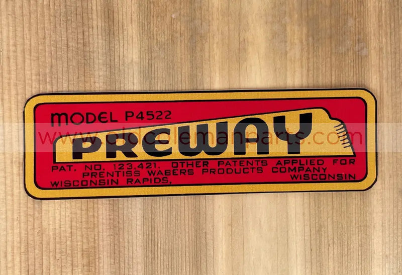 Preway P4522 Decal - D85