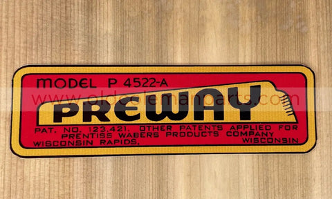 Preway P4522A Decal - D88