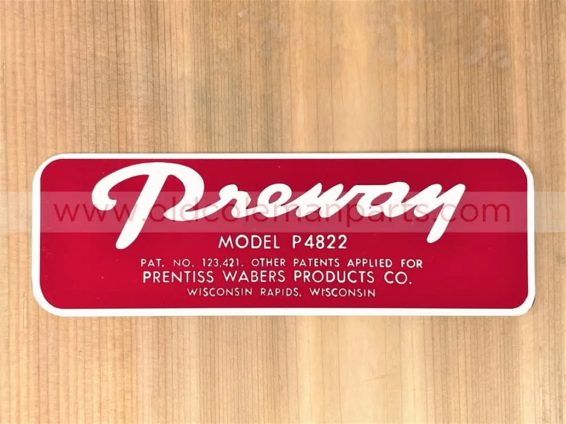 Preway P4822 Decal - D92