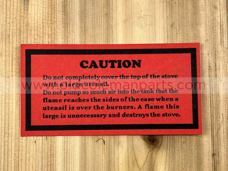 Preway Red Caution Label - D97