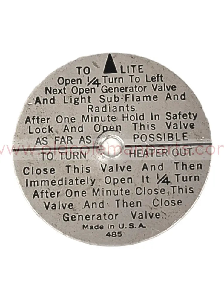 Radiant Heater Direction Disk - E1197