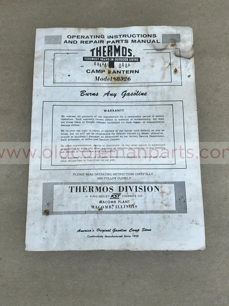 Thermos 8326 Directions - E1664