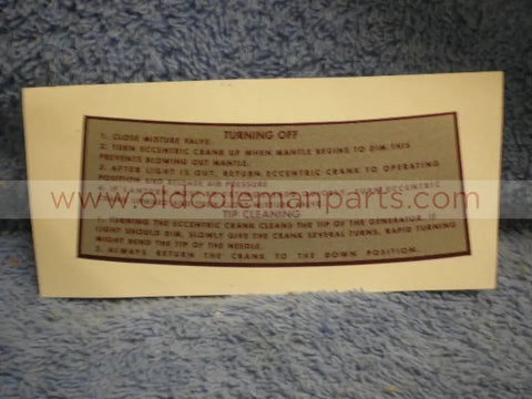 Thermos Instruction Decal