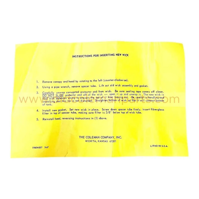 Wick Assembly, Used - E1564